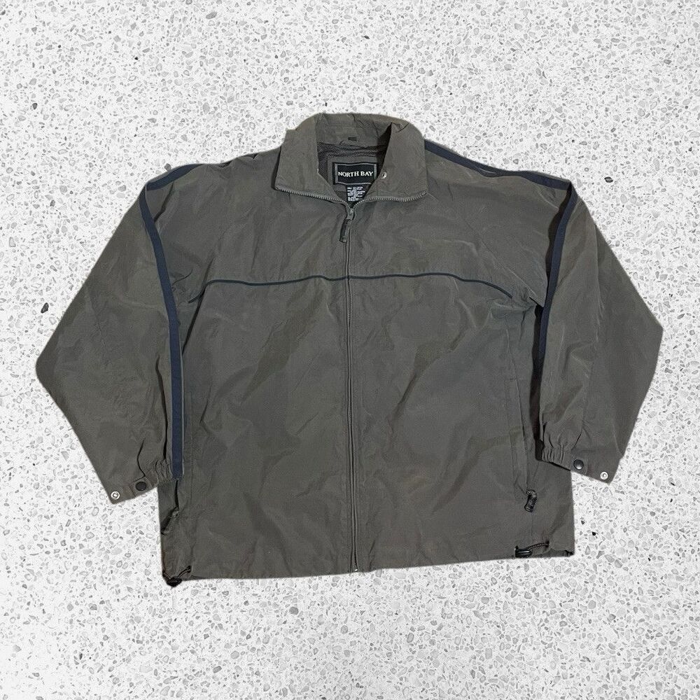 North Bay Mens Sz L Jacket Coat Green Dark Zip